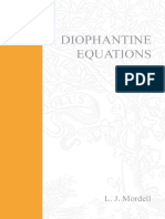 L.J. Mordell Diophantine Equations