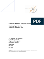 To Belong or Not To Belong' - Is That The Question?' Negotiating Belonging in Multi-Ethnic London PDF