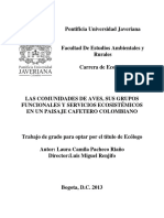 AVES SUS GRUPOS FUNCIONALES Y SERVICIOS ECOSISTEMICOS en Colombia-Pacheco & Laura-2013 PDF