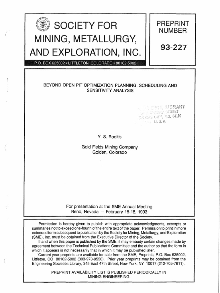Advanced Open Pit Optimization Techniques | PDF | Net Present Value ...