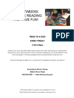 Read To A Dog - CFSD Flyer