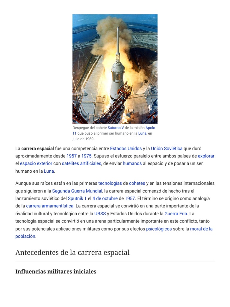 Carrera Espacial Wikipedia, La Enciclopedia Libre Carrera en el