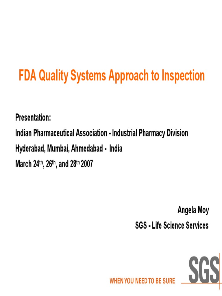 FDA Quality Systems Inspection Overview | PDF | Food And Drug ...