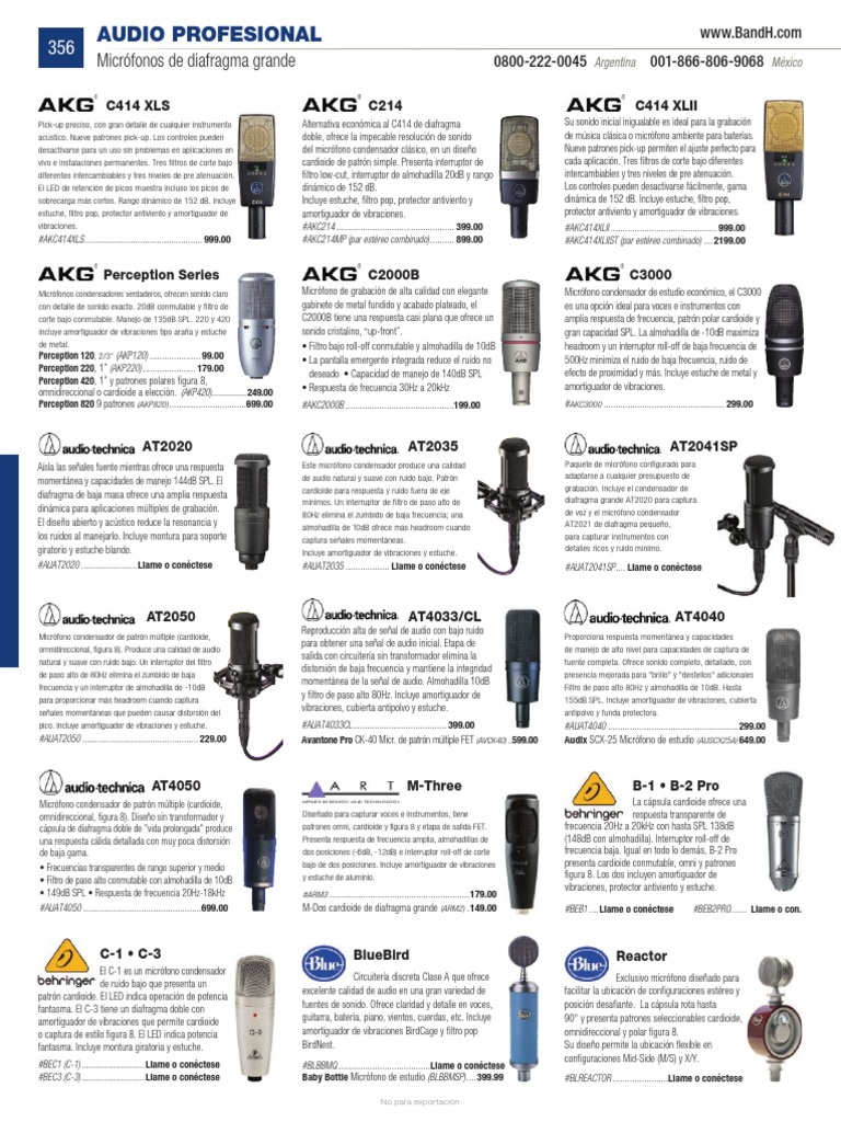Catálogo de Audio Profesional PDF, PDF, Micrófono
