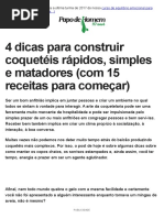 4 Dicas Para Construir Coquetéis Rápidos, Simples e Matadores