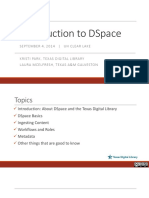 Introduction To Dspace: September 4, 2014 - Uh Clear Lake