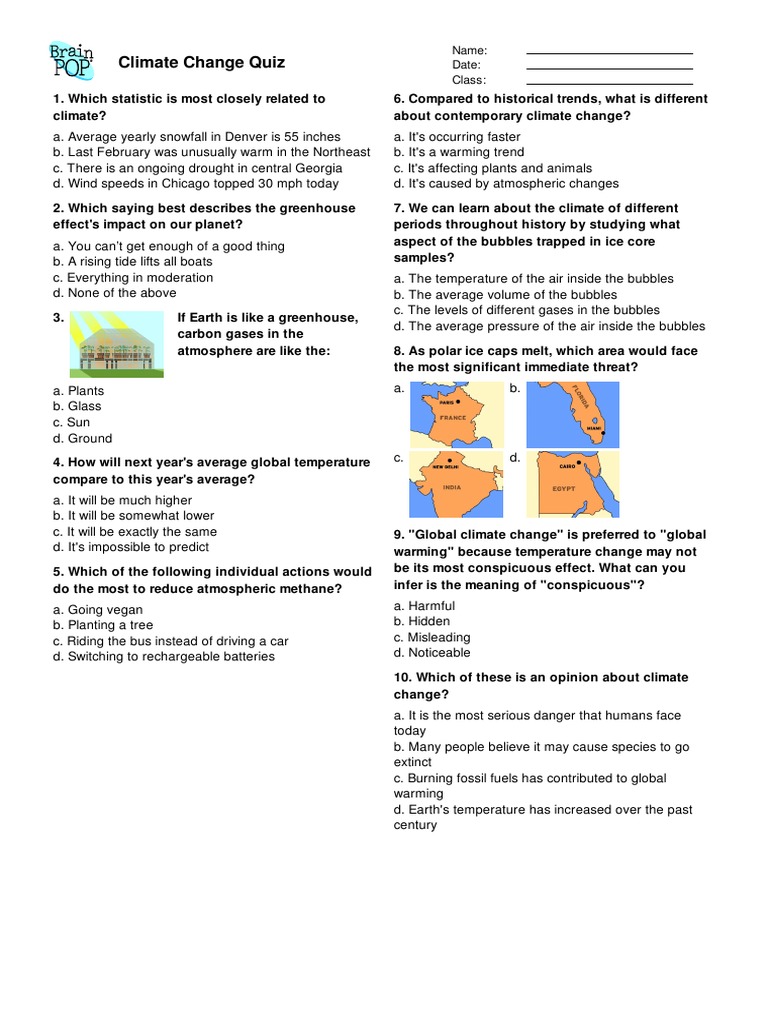 climate change quiz Global Warming Climate