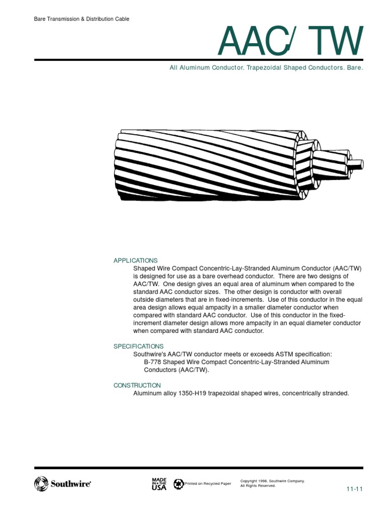 Aactw PDF | PDF | Electrical Conductor | Wire