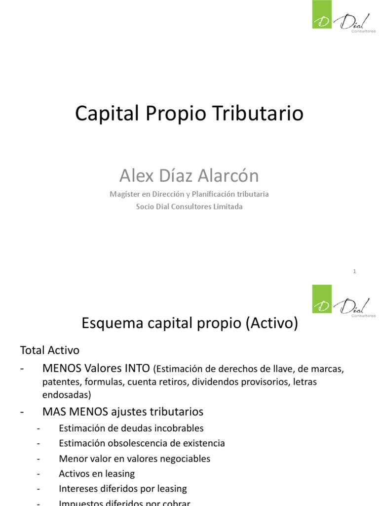 Cálculo del capital propio tributario al cambiar de régimen tributario ...