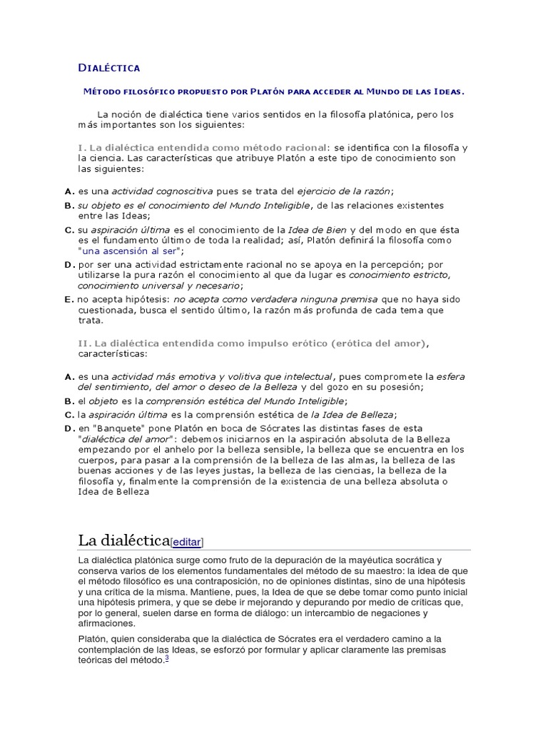Dialéctica Pdf Dialéctico Platón