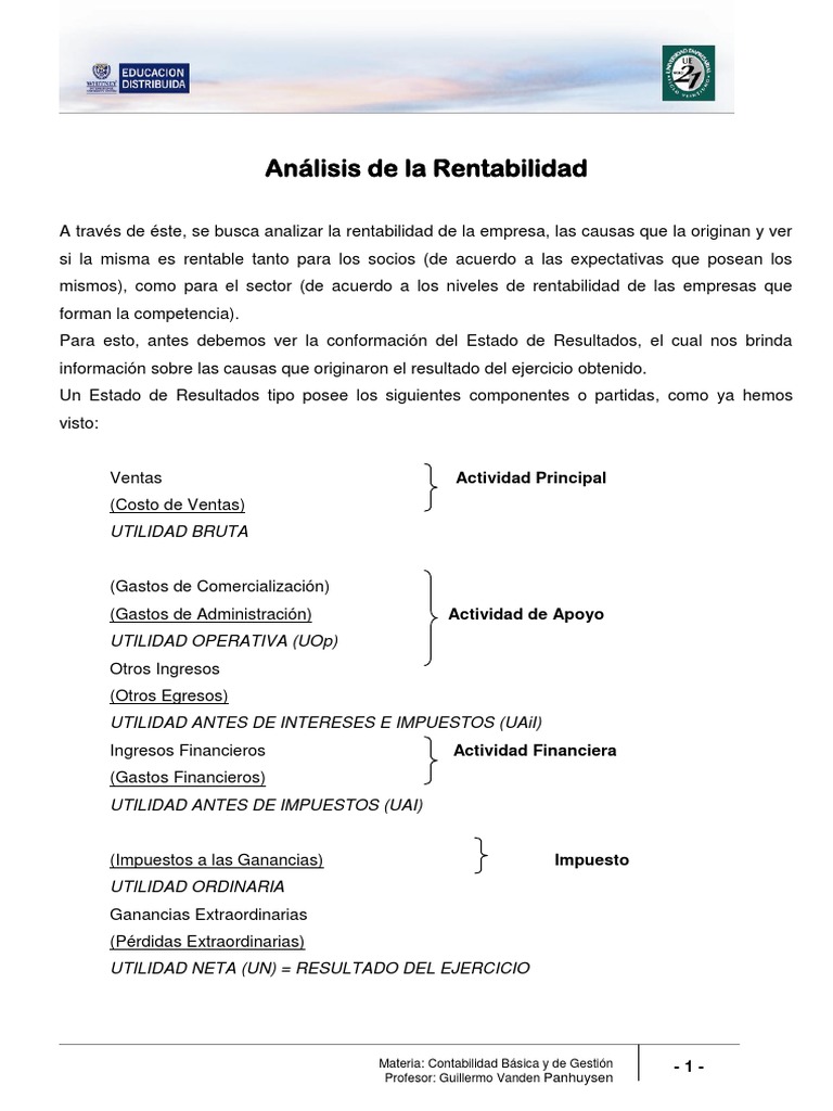 Lectura 6 Análisis de La Rentabilidad - SEG EXAMENpdf PDF | PDF ...
