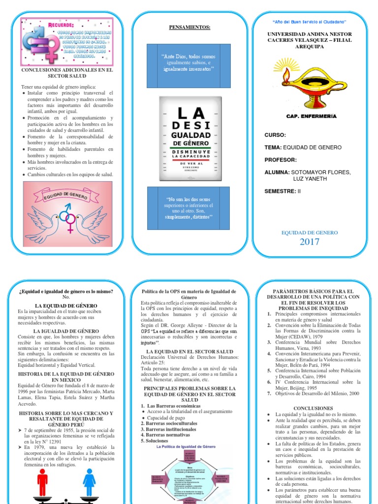 Triptico | PDF | Igualdad de género | Estudios de género