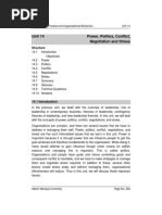 Unit 14 - Power, Politics, Conflict, Negotiation and Stress