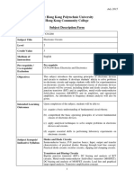 HKU PolyU CC Electronic Circuits Subject Description