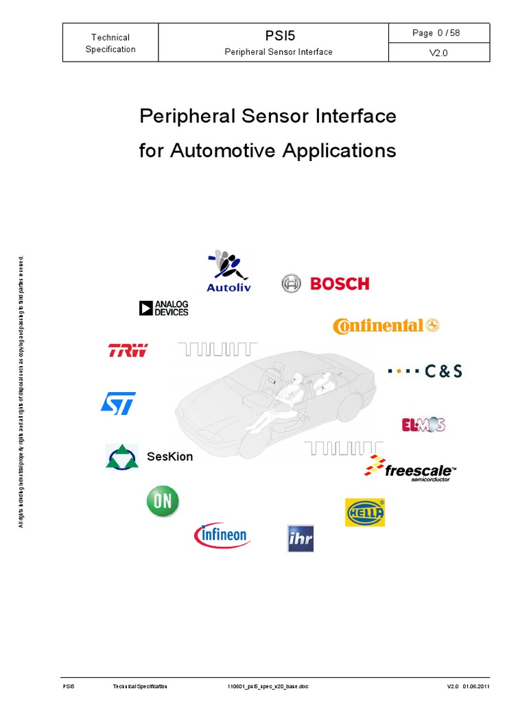 PSI5 Technical Specification V2.0 | PDF | Indemnity | Specification ...
