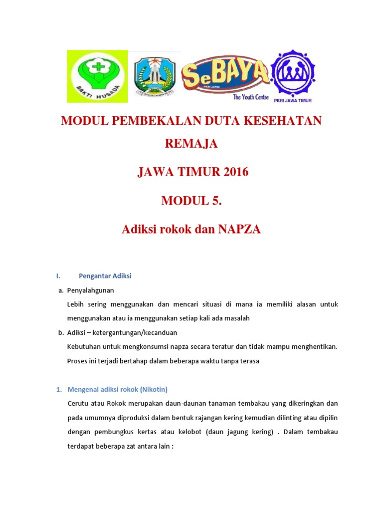MODUL 5 Adiksi Rokok Alkohol Dan NAPZA | PDF