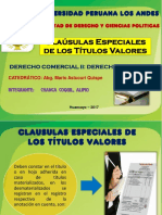 Clausulas Especiales de Los Títulos Valores