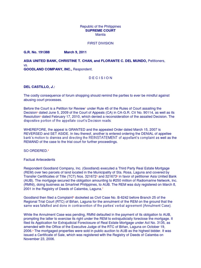 Kinds of Forum Shopping PDF Foreclosure Lawsuit