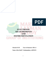 Electronic Measurements & Instrumentation: Performance Characteristics