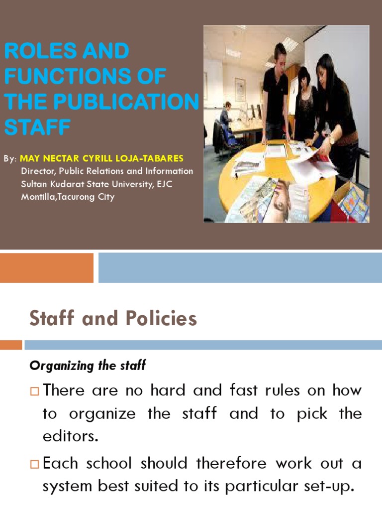 Publication Staff Roles and Policies | PDF | Newspapers | Editing