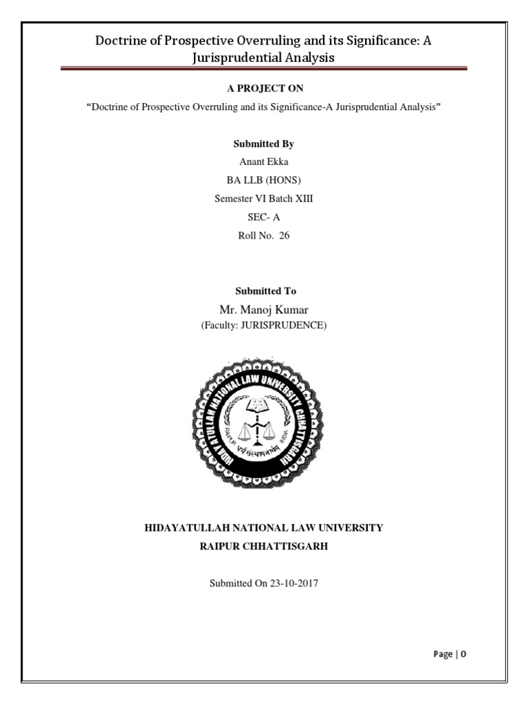 Prospective Overruling: Jurisprudential Insights | PDF | Precedent ...