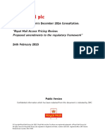 Royal Mail PLC: "Royal Mail Access Pricing Review: Proposed Amendments To The Regulatory Framework"