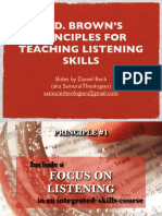 H. D. Brown'S Principles For Teaching Listening Skills: Slides by Daniel Beck (Aka Samuraitheologian)
