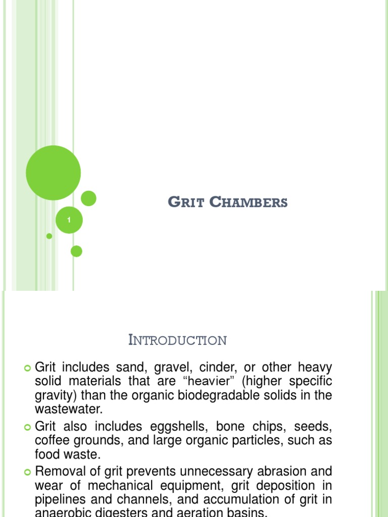 Grit Chambers PDF Sewage Treatment Civil Engineering