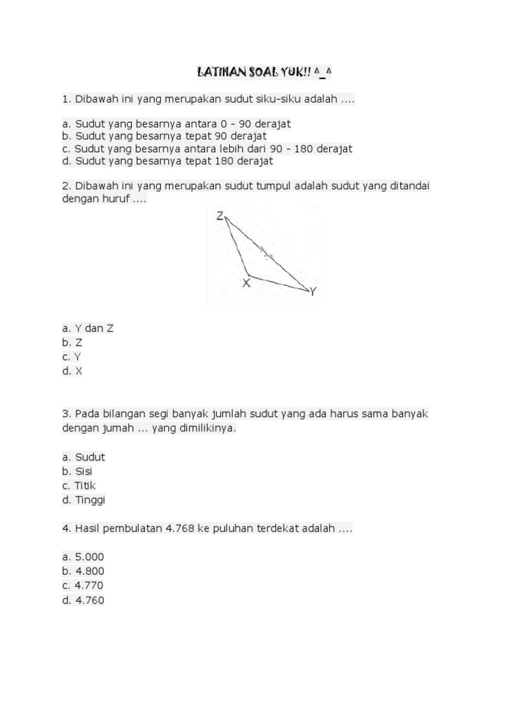 Contoh Soal Uts Sd Kelas 4