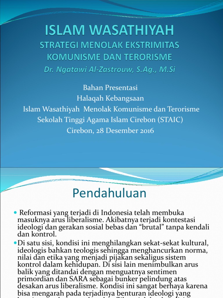 Islam Wasathiyah Pdf Dakwah Islami