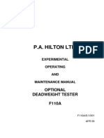P.A. Hilton F110A Deadweight Tester Manual