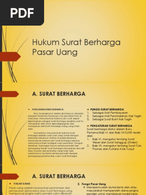Hukum Surat Berharga Pasar Uang