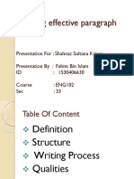 Writing Effective Paragraph