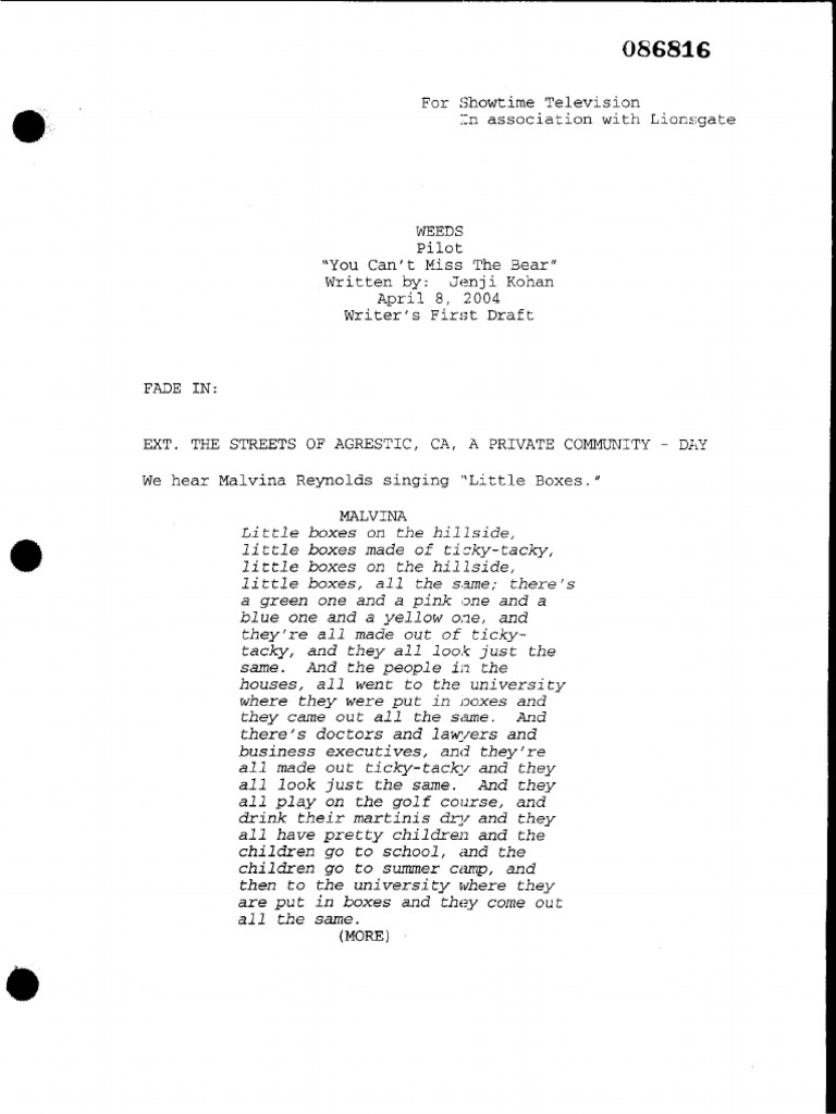 Weeds pilot script pdf