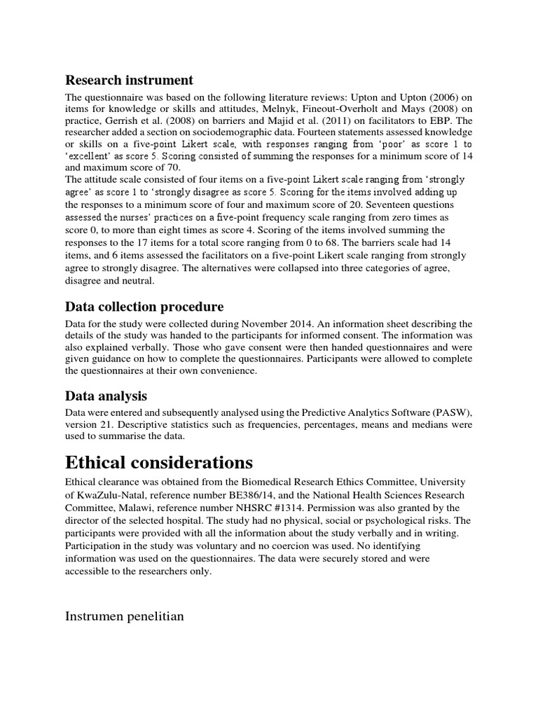 interview research instrument example