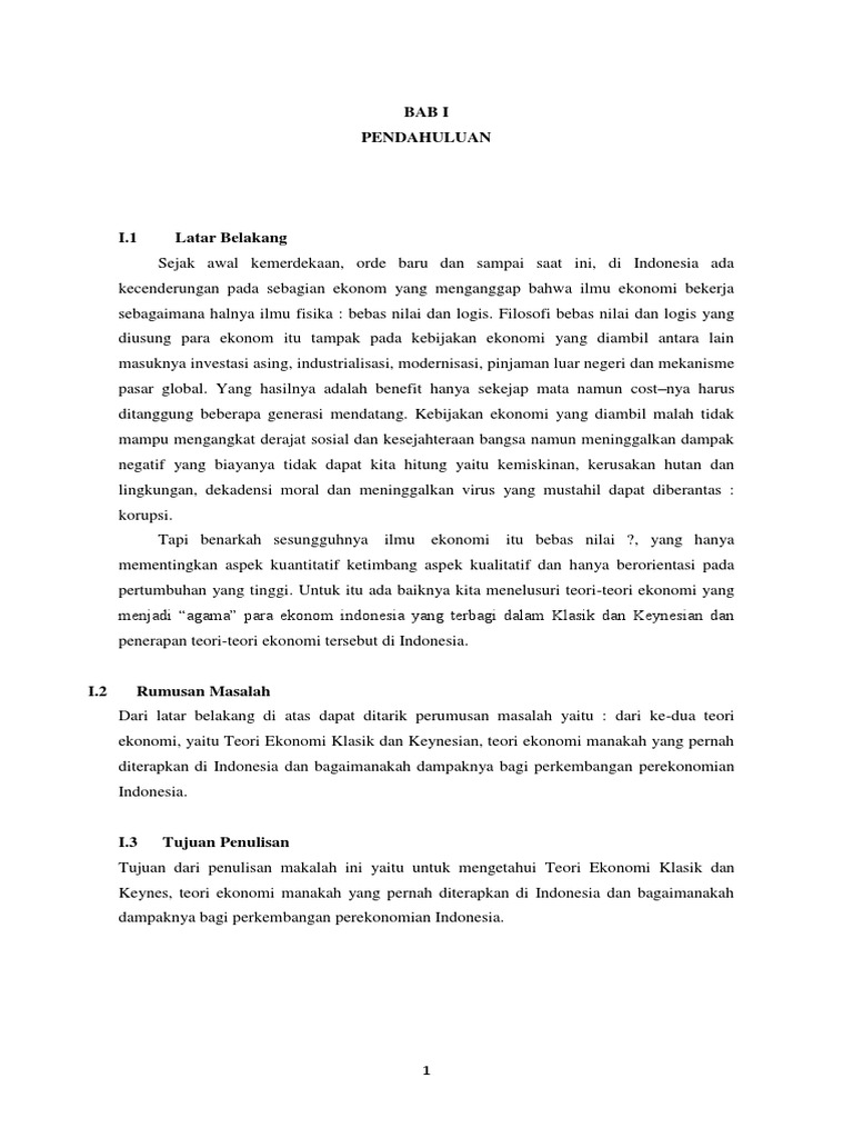 Teori Ekonomi Klasik Dan Keynes Teori Ekonomi Klasik Dan Keynes
