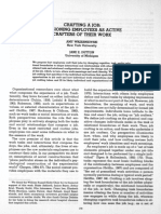 Crafting A Job For Wrzesniewski and Dutton 2001 PDF