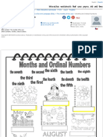 Months and Ordinal Numbers - Interactive Worksheet PDF