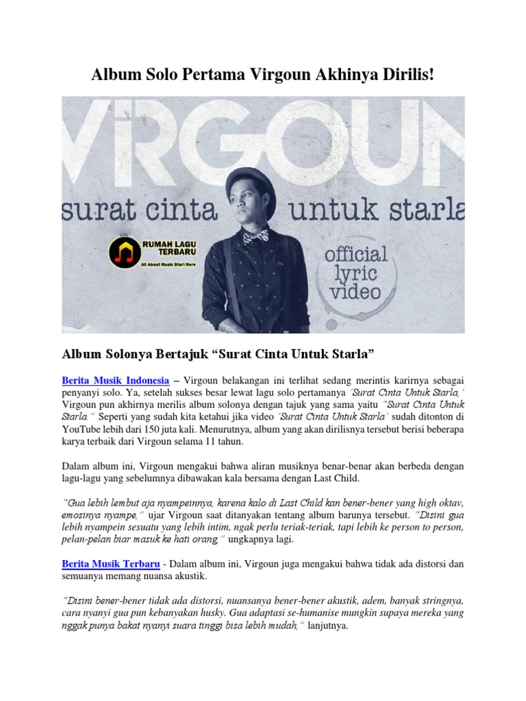 Album Solo Pertama Virgoun Akhinya Dirilis