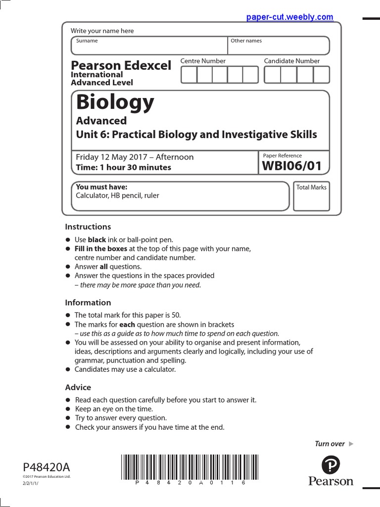 Edexcel a2 biology coursework unit 6 examples 06 picture