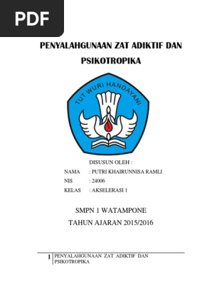 Makalah Penyalahgunaan Zat Adiktif Dan Psikotropika Lengkap Xx