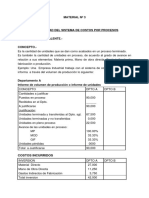 Calculo de costos por procesos: producción equivalente, costos unitarios y comprobación de inversión