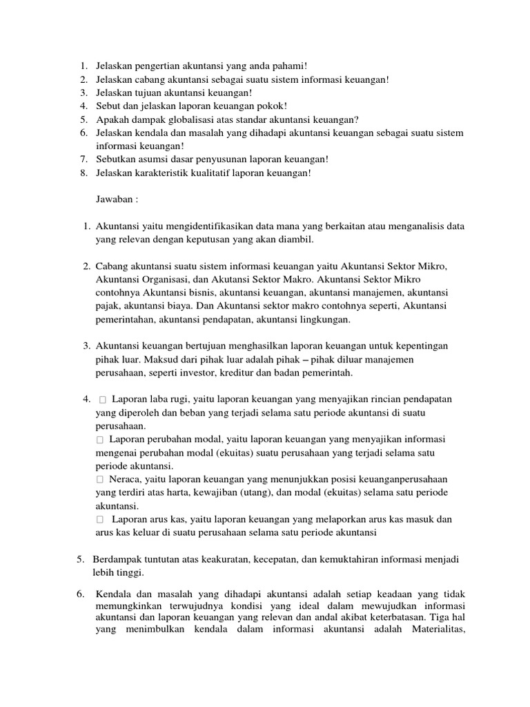 Contoh Soal Dan Jawaban Akuntansi Sebagai Sistem Informasi Bali Teacher