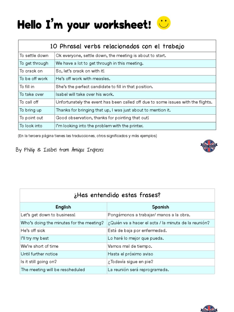 Phrasal Verbs for Work Contexts | PDF | Linguistic Typology | Linguistics