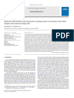 Maternal Child Feeding Style During the Weaning Period Association With Infant Weight and Maternal Eating Style 2011 Eating Behaviors