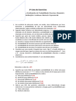 2 Lista de Exercícios - CET060