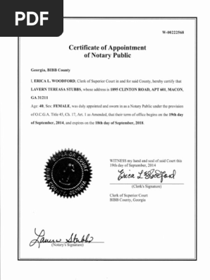 notary public certificate