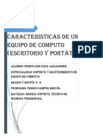 Características de Un Equipo de Cómputo Escritorio y Portatil PDF