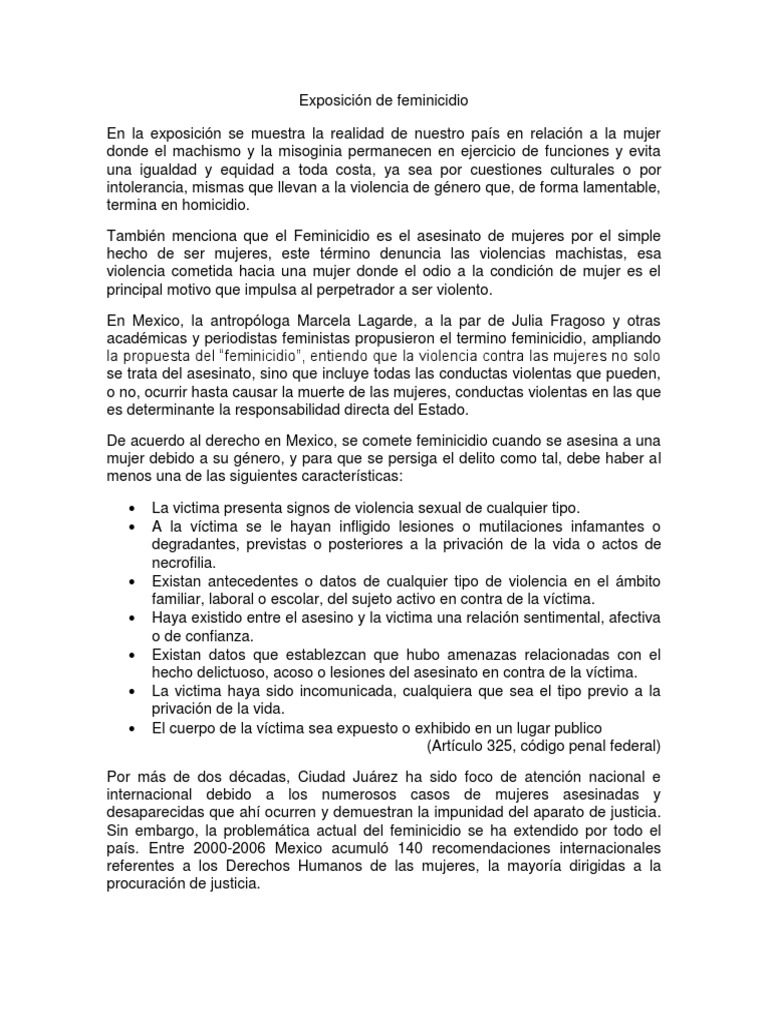 Feminicidio: Violencia y Justicia en México | PDF | La violencia contra ...