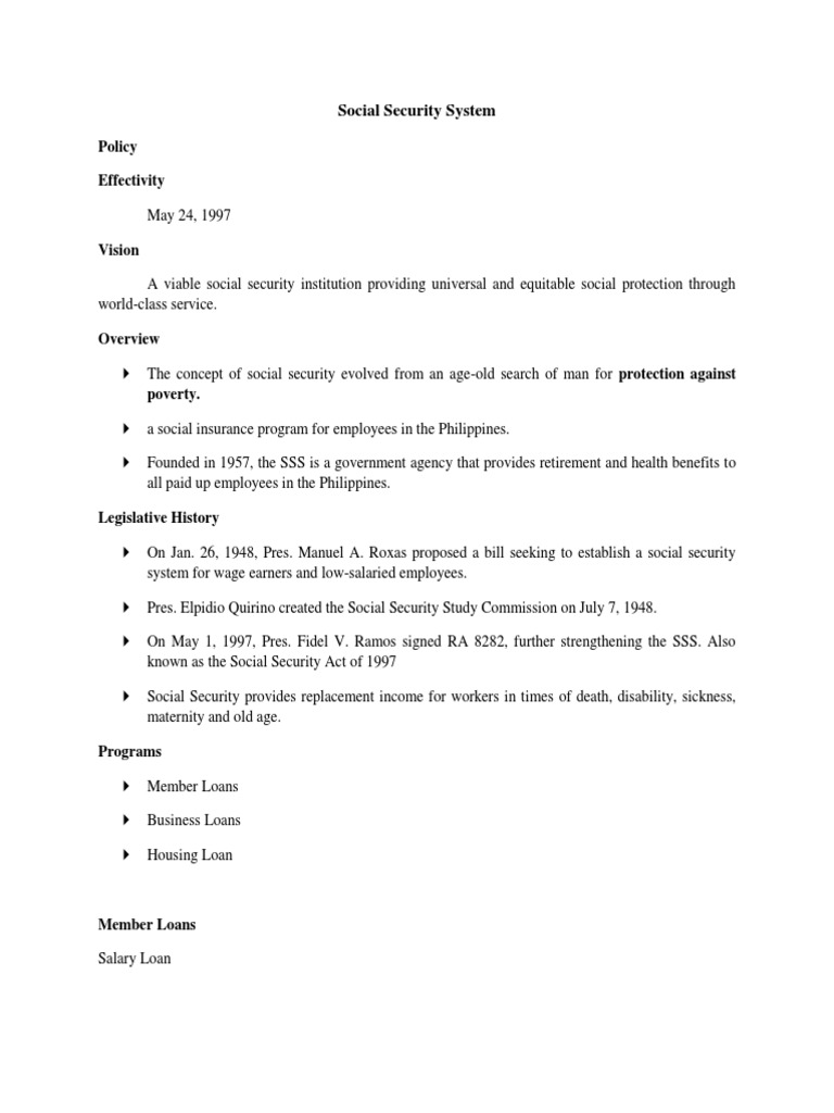 Overview of the Philippine SSS System | PDF | Social Security (United ...